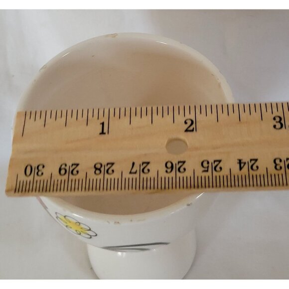 Vintage Ceramic Double Ended Egg Cup With Rooster & Floral Design 4x2.5" MCM - Picture 4 of 7